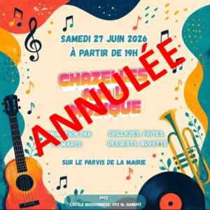 ANNULATION FETE DE LA MUSIQUE 2026